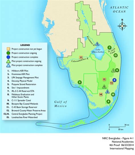 Map of Everglades in Florida